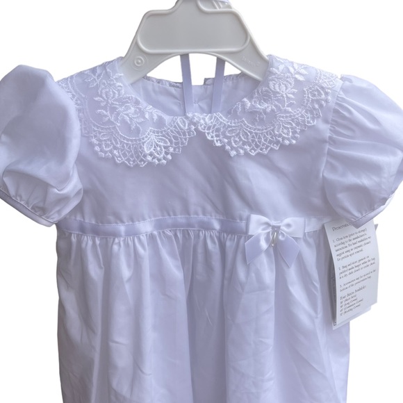 Baby Little Things Mean A Lot Christening Gown & Bonnet Set Sz 6 Months - Picture 2 of 14